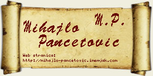 Mihajlo Pančetović vizit kartica